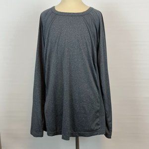 Danskin Now Grey Long Sleeved Top Shirt ((size XL))